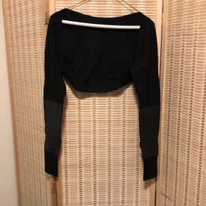 Aakasha black and faux leather bolero jacket